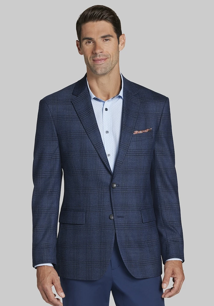 Men's Traveler Collection Traditional Fit Tonal Plaid Sportcoat at Jos. A. Bank, Blue,