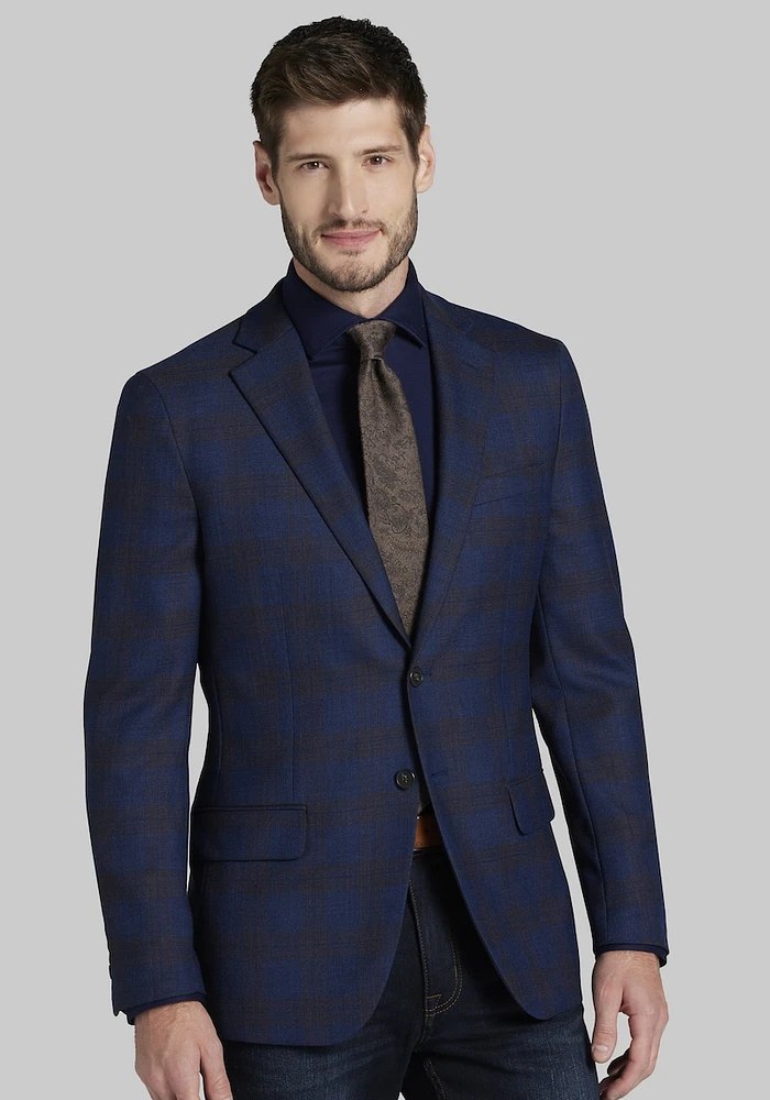 Men's Jos. A. Bank Slim Fit Plaid Sportcoat at Bank, Blue,