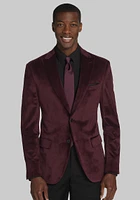 Men's Slim Fit Velvet Dinner Jacket , Wine, 48 Regular