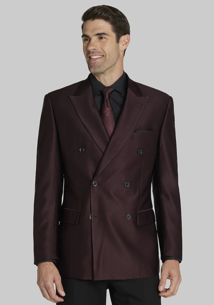 Men's Jos. A. Bank Tailored Fit Double Breasted Dinner Jacket at Bank, Burgundy,