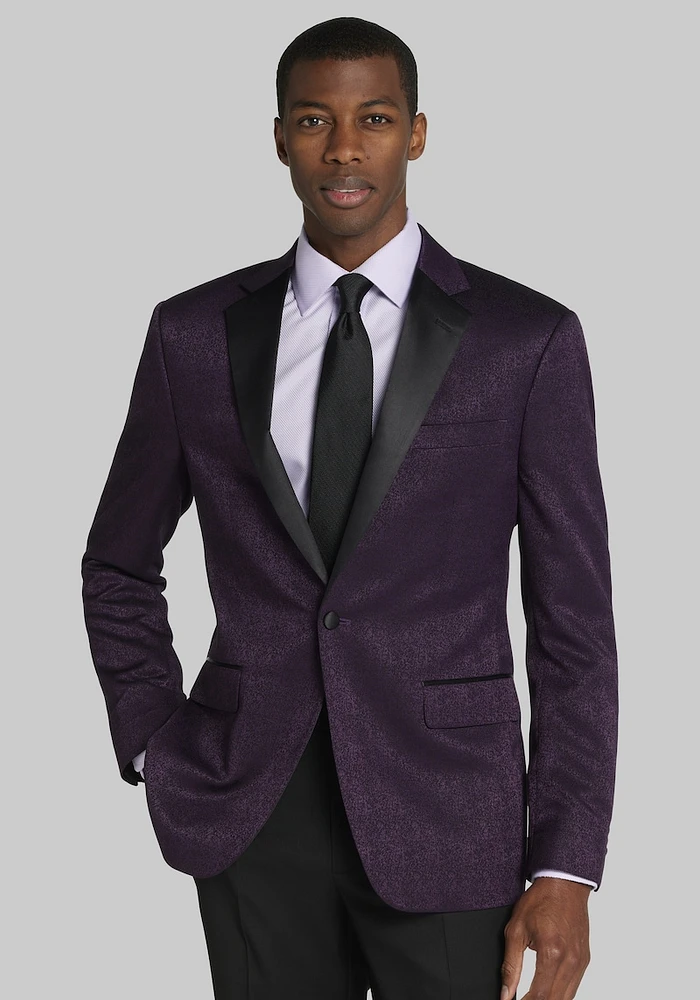 Men's Jos. A. Bank Tailored Fit Jacquard Dinner Jacket at Bank, Purple,