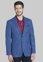 Men's Tailored Fit Check Sportcoat , Blue, 56 Regular