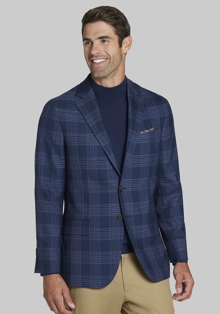 Men's Jos. A. Bank Tailored Fit Plaid Sportcoat at Bank, Blue/Plum,