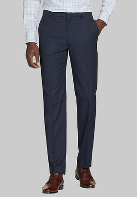 Men's Jos. A. Bank Slim Fit Plaid Dress Pants at Bank, Blue/Grey/Navy,