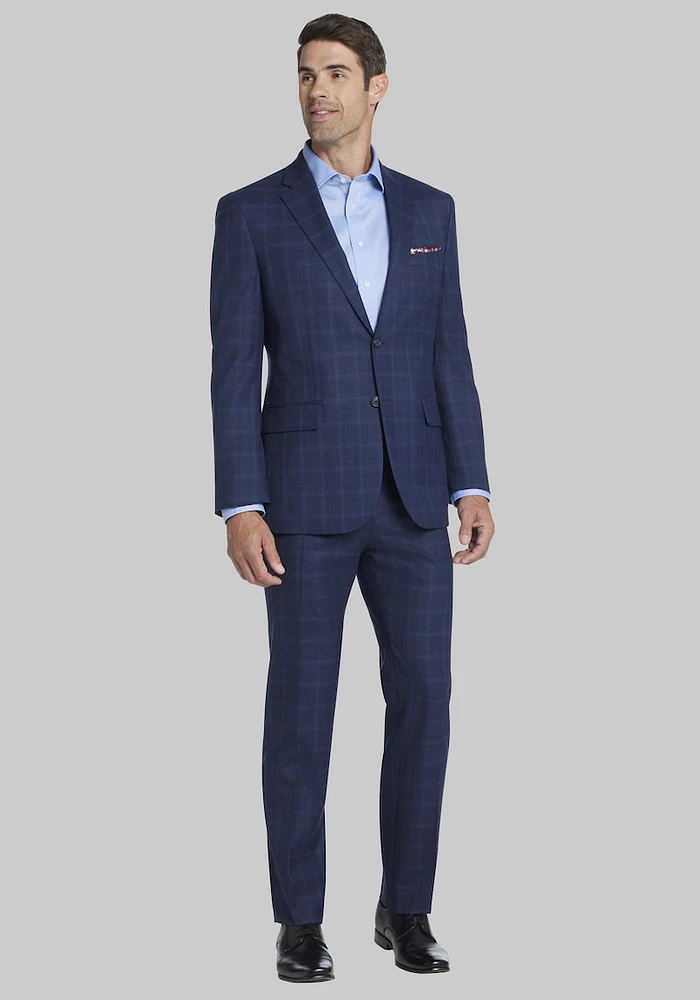 Men's Jos. A. Bank Tailored Fit Windowpane Plaid Suit at Bank, Blue/Navy,