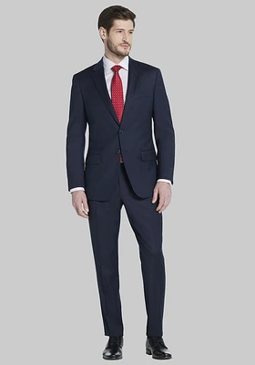 Men's Slim Fit Pinstripe Suit, Navy, 38 Short