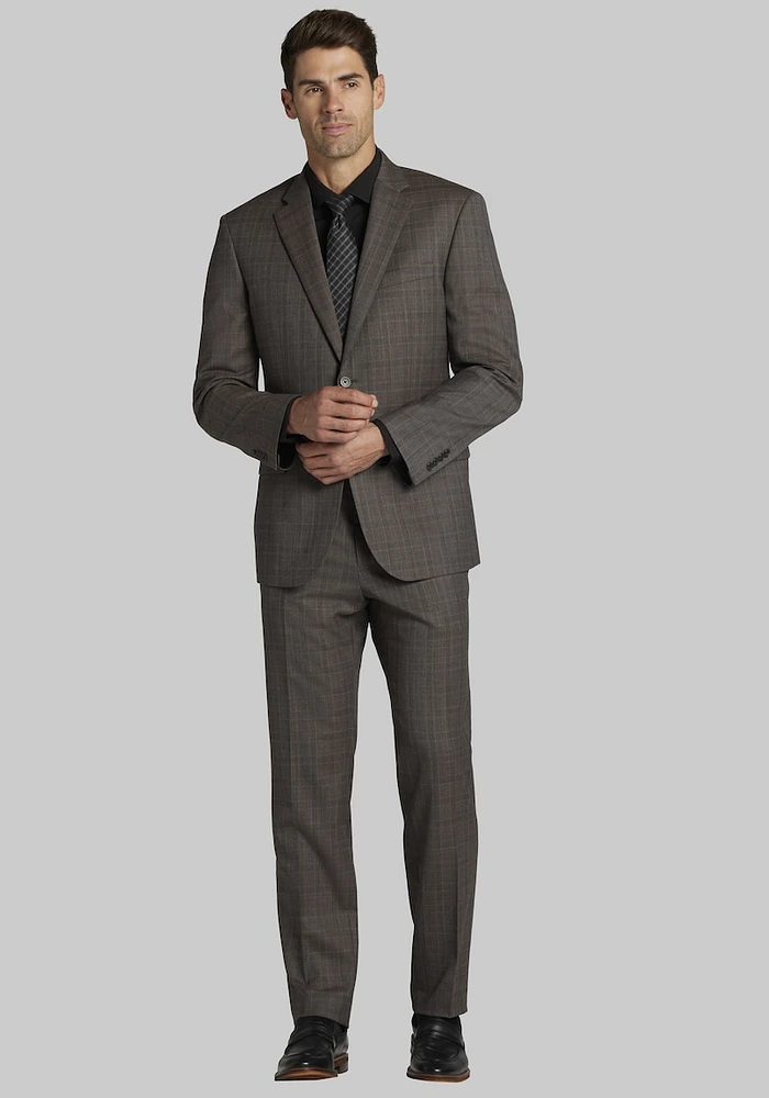 Men's Big & Tall Jos. A. Bank Tailored Fit Plaid Suit at Bank, Tan,