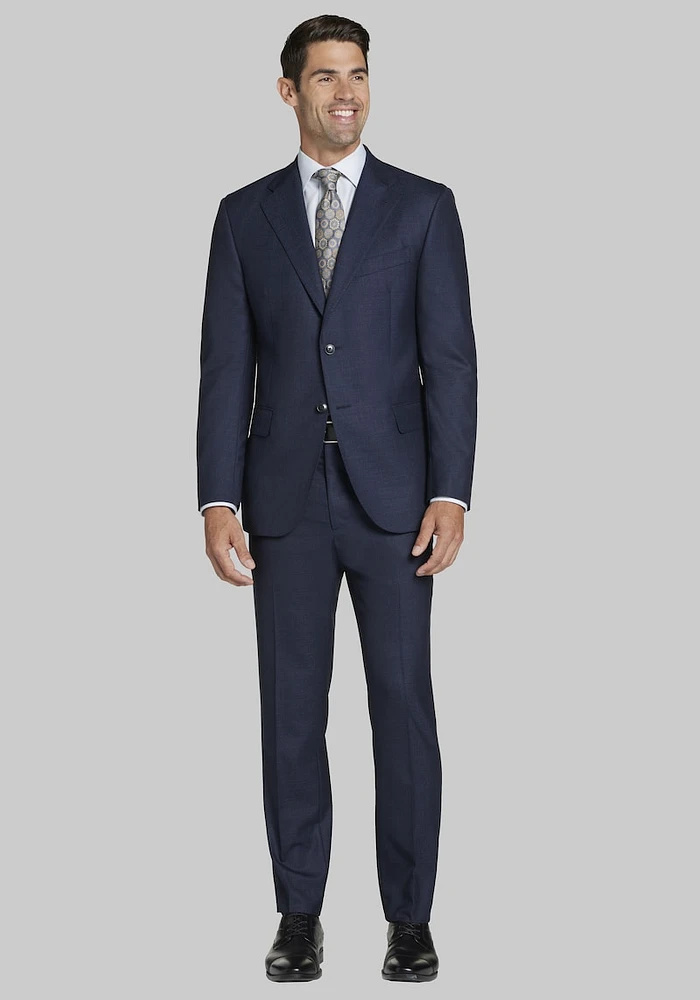 Men's Reserve Collection Tailored Fit Textured Suit, Navy, 42 Regular