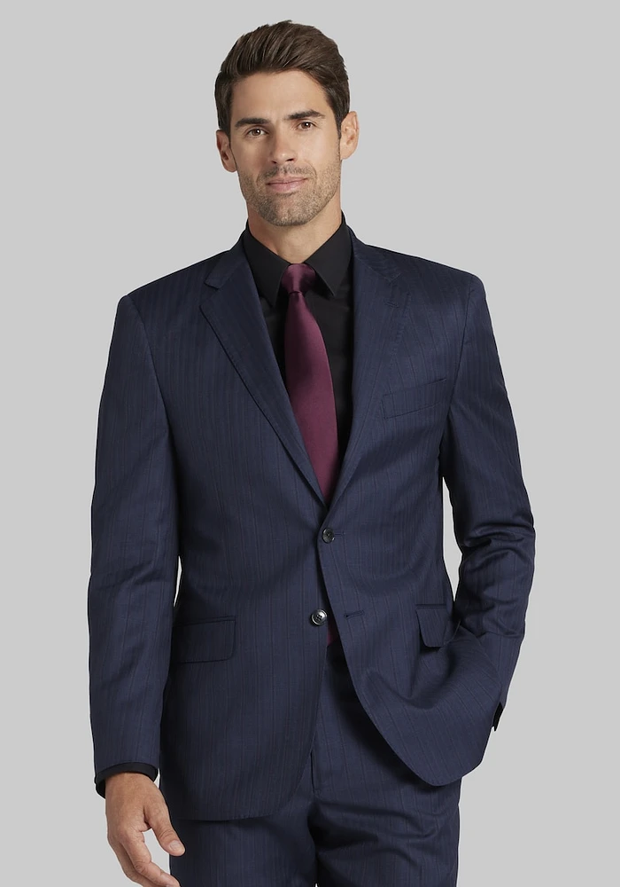 Men's Reserve Collection Tailored Fit Stripe Suit at Jos. A. Bank, Blue/Navy, Regular