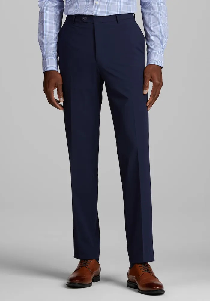 Men's 1905 Navy Collection Slim Fit Flat Front Suit Separates Pants, Bright Navy, 36x34