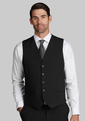 JoS. A. Bank Men's Tailored Fit Suit Separates Solid Vest, Black, XX Large