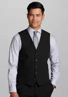 Men's Slim Fit Suit Separates Vest, Black, Large