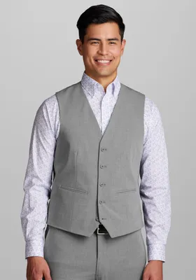 JoS. A. Bank Men's Slim Fit Suit Separates Vest, Light Grey, Large