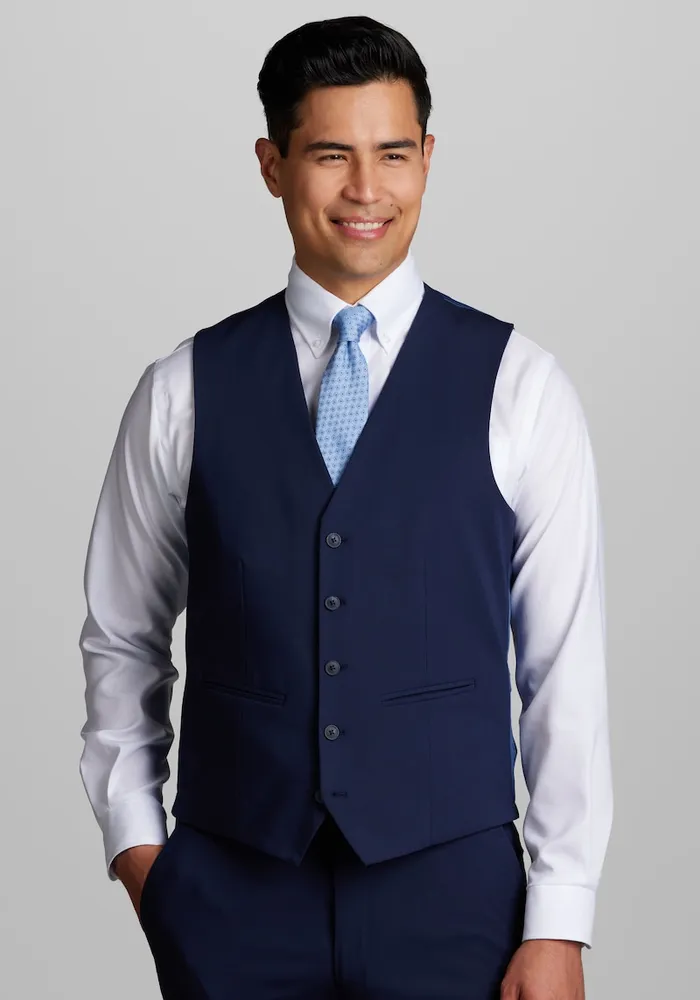 Men's JoS. A. Bank Slim Fit Suit Separates Vest at Jos. A. Bank, Blue/Bright Navy, Size: Large