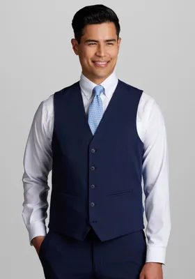 Men's Slim Fit Suit Separates Vest, Bright Navy, Large