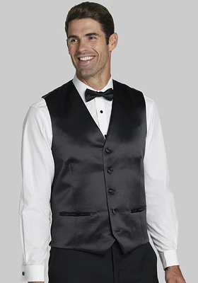 Men's Jos. A. Bank Tailored Fit Satin Front Tuxedo Vest at Bank, Black, - Separates