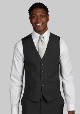 Men's Traveler Slim Fit Suit Separates Vest, Dark Grey, Large