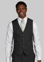 Men's Traveler Slim Fit Suit Separates Solid Vest, Dark Grey, Large