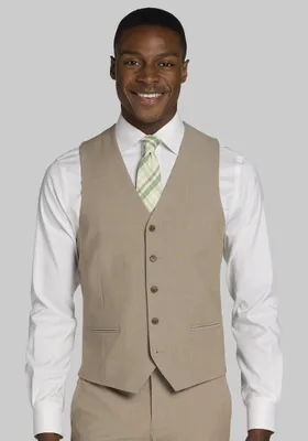 JoS. A. Bank Men's Skinny Fit Suit Vest, Tan, Medium - Suit Separates