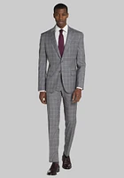 JoS. A. Bank Men's Slim Fit Windowpane Suit, Grey, 36 Short