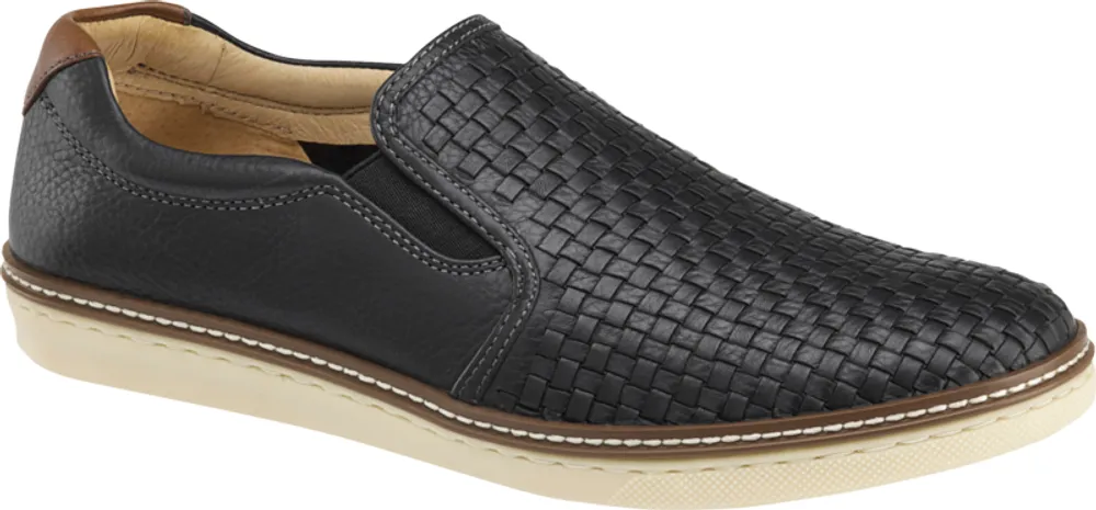 Johnston & Murphy Men's McGuffey Woven Slip-On Loafers, Black, 11.5 D Width