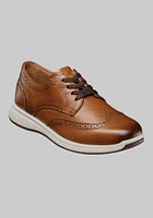 Florsheim Men's Great Lakes Jr. Boys Wingtip Oxfords at Jos. A. Bank, Cognac/Tan, Size BOY 1.5 - Shoes