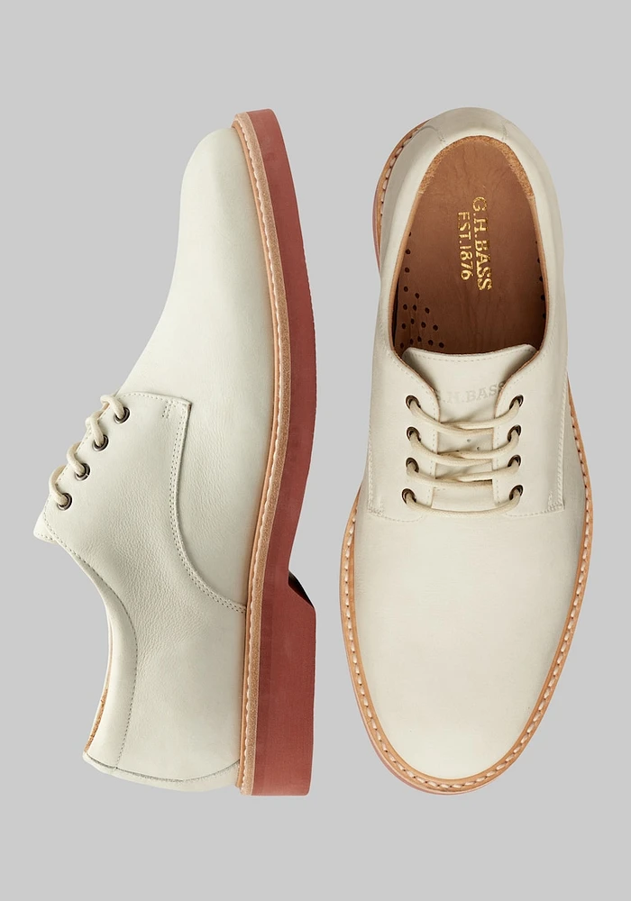 Men's G.H. Bass Pasadena Derby Oxfords, White, 8 D Width