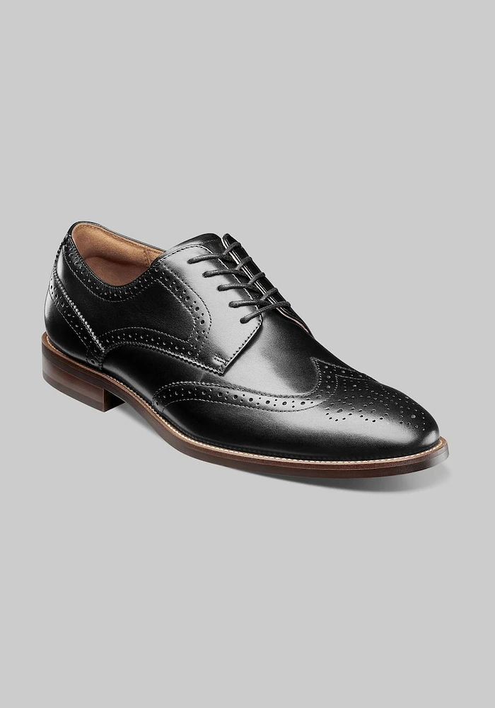 Florsheim Men's Rucci Wingtip Oxfords, Black, 7 D Width