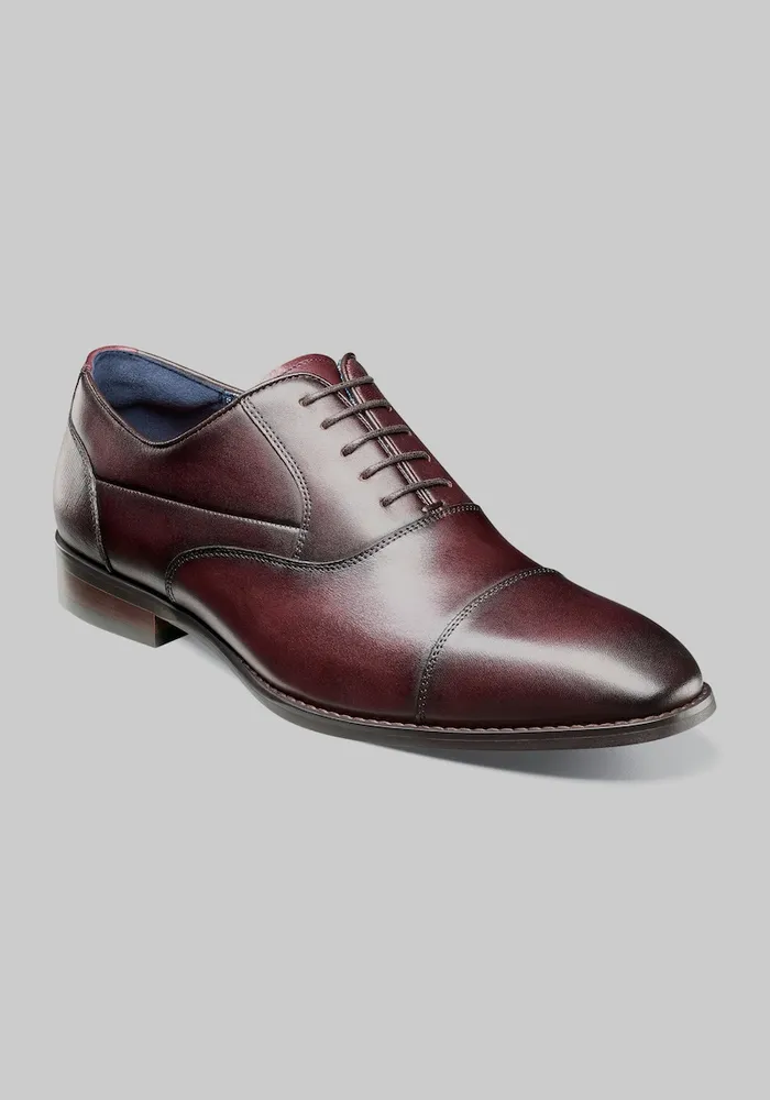 Stacy Adams Men's Kallum Cap Toe Oxfords, Burgundy, 10 D Width