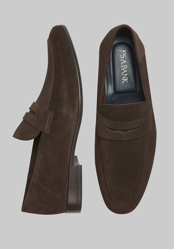 Men's Jos. A. Bank Deconstructed Suede Penny Loafers at Bank, D Width - Shoes