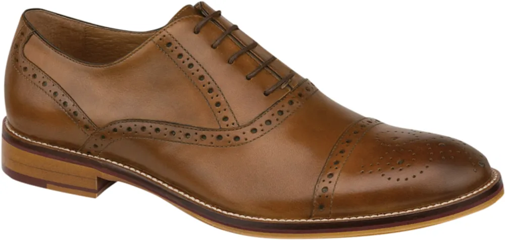 Johnston & Murphy Men's Conard Cap Toe Oxford, Tan, 9 EE Width