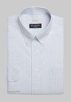 Men's Big & Tall Traveler Collection Traditional Fit Button-Down Collar Grid Dress Shirt at Jos. A. Bank, Blue