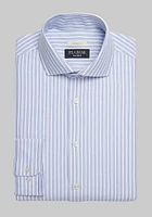 Men's Traveler Collection Coolmax Tailored Fit Spread Collar Stripe Knit Dress Shirt at Jos. A. Bank, Blue/White, X