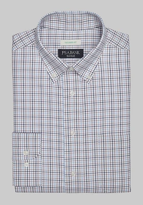 Men's Traveler Collection Tailored Fit Button-Down Collar Check Dress Shirt at Jos. A. Bank, X