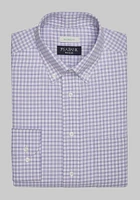 Men's Traveler Collection Tailored Fit Button-Down Collar Check Dress Shirt at Jos. A. Bank, Lavender/Purple, X