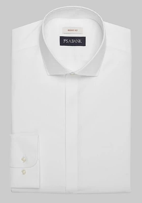 Men's Jos. A. Bank Skinny Fit Spread Collar Dress Shirt at Bank, Cream/White, X