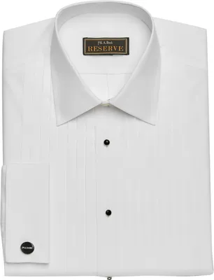 Men's Reserve Collection Traditional Fit Point Collar Pleat Tuxedo Shirt at Jos. A. Bank, Cream/White, X