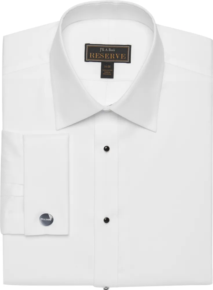 Men's Reserve Collection Traditional Fit Point Collar Tuxedo Shirt at Jos. A. Bank, Cream/White, X