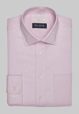 Men's Jos. A. Bank Tailored Fit Spread Collar Textured Solid Dress Shirt at Bank, Pink, X