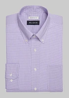 Men's Jos. A. Bank Traditional Fit Button-Down Collar Mini Check Dress Shirt at Bank, Lavender/Purple, X