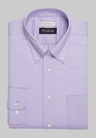 Men's Jos. A. Bank Traditional Fit Button-Down Collar Textured Solid Dress Shirt at Jos. A. Bank, Lavender/Purple, Size 16 1/2 X 36/37