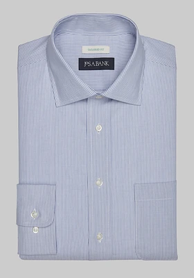 Men's Jos. A. Bank Tailored Fit Spread Collar Stripe Dress Shirt at Bank, Blue, X