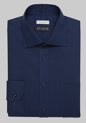 Men's Jos. A. Bank Tailored Fit Solid Textured Dress Shirt at Bank, Blue/Navy, X