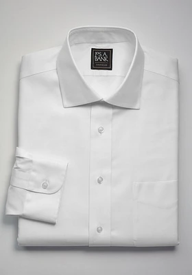 Men's Traveler Collection Traditional Fit Spread Collar Dress Shirt at Jos. A. Bank, Cream/White, X