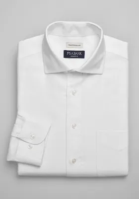 Men's Reserve Collection Traditional Fit Herringbone Dress Shirt at Jos. A. Bank, Cream/White, X