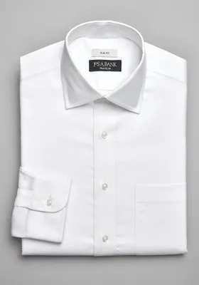 Men's Traveler Slim Fit Solid Dress Shirt at Jos. A. Bank, Cream/White, X