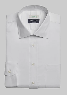 Men's Traveler Collection Tailored Fit Twill Spread Collar Dress Shirt at Jos. A. Bank, Cream/White, X