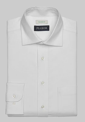 Men's Jos. A. Bank Tailored Fit Oxford Dress Shirt at Bank, Cream/White, X