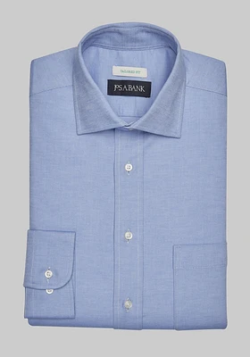 JoS. A. Bank Men's Tailored Fit Oxford Dress Shirt, Blue, 15 34/35