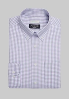 Men's Traveler Collection Tailored Fit Button-down Collar Check Dress Shirt at Jos. A. Bank, Purple